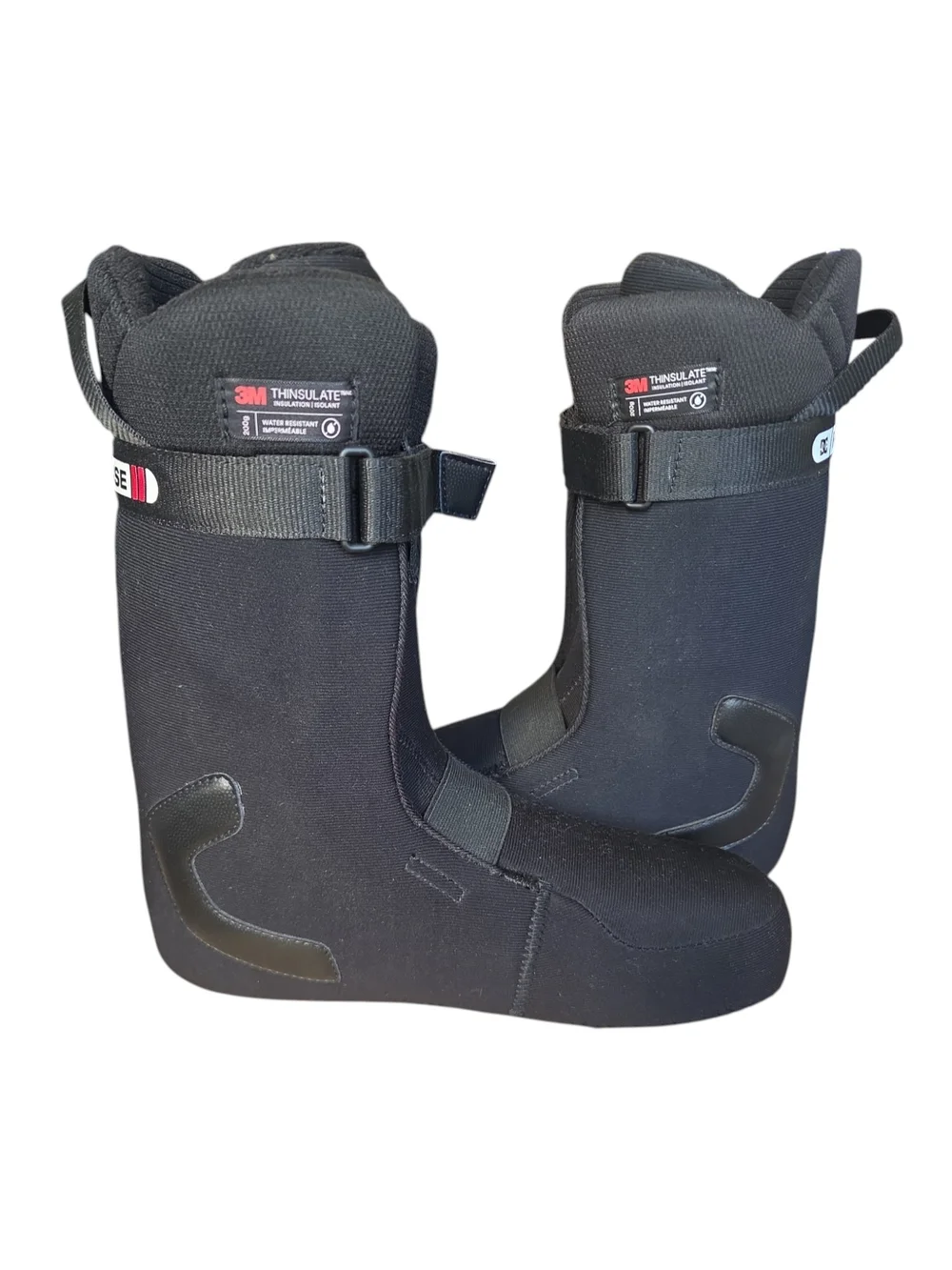 DC Black Snowboard Boots with Hook-and-Loop Straps